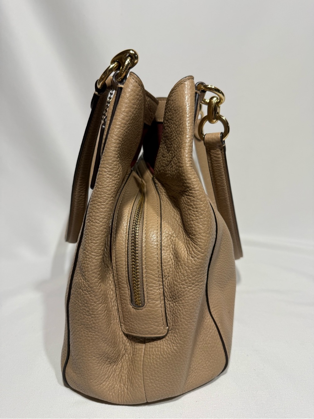 Coach shoulder bag tan pebble leather - Picture 6 of 12